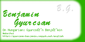 benjamin gyurcsan business card